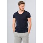Cacharel 2170 Lacivert Erkek Modal V Yaka Slim Fit T-Shirt - 2XL