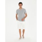 Cacharel 50284605-VR013 Beyaz Erkek Slim Fit Kargo Cepli Şort