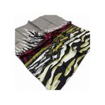 Cacharel 7825313-951 Yeşil-Siyah Zebra Desen Tivil İpek Eşarp