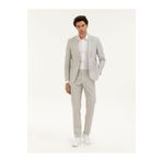 Cacharel Açık Gri Slim Fit Keten Karışımlı Kumaş Pantolon 50284615-VR001