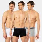 Cacharel Erkek 3'lü Boxer 1337/Beyaz-Gri-Siyah