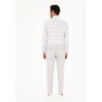 Cacharel Erkek Açık Gri Slim Fit Beli Bağcıklı Kanvas Pantolon 50284664-VR001 - 40 - 32