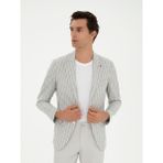 Cacharel Erkek Açık Gri Slim Fit Yün Keten Karışımlı Ceket 50284598-VR001 - 56 - 6 Drop