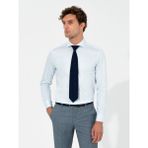 Cacharel Erkek Açık Mavi Modern Fit %100 Pamuk Italyan Yaka Basic Gömlek 50261221-VR003 - 38