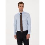 Cacharel Erkek Açık Mavi Slim Fit %100 Pamuk Klasik Gömlek 50318179-VR003 - 39