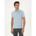 Cacharel Erkek Açık Mavi Slim Fit Basic Tişört 50284769-VR095 - Buz Mavisi - 2XL