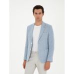 Cacharel Erkek Açık Mavi Slim Fit Keten Karışımlı Ceket 50284659-VR003 - 54 - 6 Drop