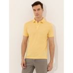 Cacharel Erkek Açık Sarı Polo Yaka Slim Fit Basic Merserize T-shirt 50250172-VR004 - XS