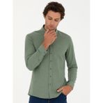 Cacharel Erkek Açık Yeşil Slim Fit Uzun Kollu Gömlek 50279988-VR092 - 2XL