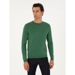 Cacharel Erkek Açık Yeşil Slim Fit Yün Karışımlı Bisiklet Yaka Basic Triko Kazak 50293301-VR092 - 2XL