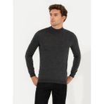 Cacharel Erkek Antrasit Melanj Slim Fit Yarım Balıkçı Basic Triko Kazak 50211256-VR081