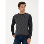 Cacharel Erkek Antrasit Slim Fit %100 Pamuk Bisiklet Yaka Triko Kazak 50234955-VR006