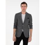 Cacharel Erkek Antrasit Slim Fit Keten Karışımlı Ceket 50306892-VR006 - 6 Drop