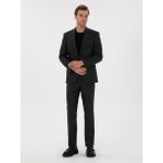 Cacharel Erkek Antrasit Slim Fit Mikro Desenli Mono Yaka Yün Karışımlı Takım Elbise 50310980-VR006 - 6 Drop