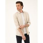 Cacharel Erkek Bej Regular Fit %100 Keten Gömlek 50284823-VR011 - XS