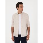 Cacharel Erkek Bej Regular Fit %100 Keten Gömlek 50303617-VR011