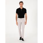 Cacharel Erkek Bej Slim Fit Gofreli Beli Bağcıklı Spor Pantolon 50305618-VR011 - 42