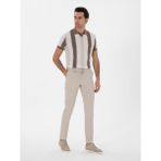 Cacharel Erkek Bej Slim Fit Keten Karışımlı Beli Bağcıklı Kanvas Pantolon 50300944-VR011 - 32 - 33