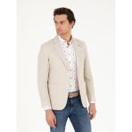 Cacharel Erkek Bej Slim Fit Keten Karışımlı Ceket 50264773-VR011 - 52 - 6 Drop