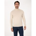 Cacharel Erkek Bej Slim Fit Pamuk Karışımlı Yarım Balıkçı Yaka Triko Kazak 50318619-VR011 - 2XL