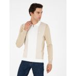 Cacharel Erkek Bej Slim Fit Polo Yaka Fermuarlı Triko Kazak 50293767-VR011
