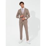 Cacharel Erkek Bej Slim Fit Takım Elbise 50260681-VR011 - 4 Drop - 56