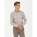 Cacharel Erkek Bej Slim Fit Uzun Kollu Gömlek 50272896-VR011 - 42