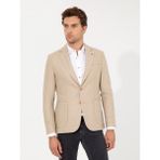 Cacharel Erkek Bej Slim Fit Yün Karışımlı Mikro Desenli Ceket 50260594-VR011 - 52 - 4 Drop