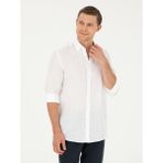 Cacharel Erkek Beyaz Regular Fit %100 Keten Gömlek 50284823-VR013 - 3XL