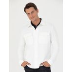 Cacharel Erkek Beyaz Regular Fit Uzun Kollu Ceket Gömlek 50265849-VR013 - XL