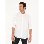 Cacharel Erkek Beyaz Slim Fit %100 Keten Gömlek 50269214-VR013 - 4XL