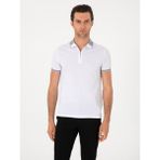 Cacharel Erkek Beyaz Slim Fit %100 Pamuk Fermuarlı Polo Yaka T-shirt 50301382-VR013
