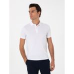 Cacharel Erkek Beyaz Slim Fit %100 Pamuk Polo Yaka T-Shirt 50310024-VR013 - 2XL