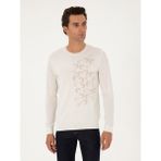 Cacharel Erkek Beyaz Slim Fit %100 Yün Bisiklet Yaka Triko Kazak 50291586-VR013 - XL