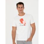 Cacharel Erkek Beyaz Slim Fit Bisiklet Yaka T-Shirt 50265875-VR013