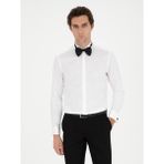 Cacharel Erkek Beyaz Slim Fit Pamuk Karışımlı Manşetli Smokin Gömlek 50287298-VR013 - 44