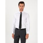 Cacharel Erkek Beyaz Slim Fit Pamuklu Yarım Italyan Yaka Basic Gömlek 50311490-VR013 - 44