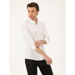 Cacharel Erkek Beyaz Slim Fit Pmuk Karışımlı Gömlek 50285450-VR013