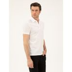 Cacharel Erkek Beyaz Slim Fit Polo Yaka Merserize T-Shirt 50284769-VR013 - 2XL