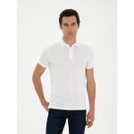 Cacharel Erkek Beyaz Slim Fit Polo Yaka Merserize T-shirt 50284772-VR013 - 2XL