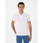 Cacharel Erkek Beyaz Slim Fit Polo Yaka Pamuklu Basic T-Shirt 50300934-VR013 - 2XL