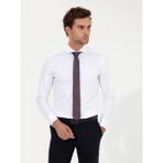 Cacharel Erkek Beyaz Slim Fit Uzun Kollu Basic Gömlek 50259831-VR013 - 38