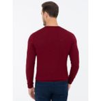 Cacharel Erkek Bordo Slim Fit Bisiklet Yaka Basic Triko Kazak 50237038-VR014