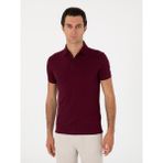 Cacharel Erkek Bordo Slim Fit Polo Yaka Pamuklu Basic T-Shirt 50300934-VR014 - 4XL