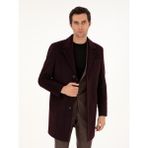 Cacharel Erkek Bordo Slim Fit Yün Karışımlı Kaşe Kaban 50292573-VR014 - 52