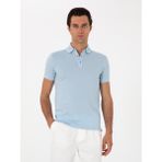 Cacharel Erkek Buz Mavisi Slim Fit Polo Yaka Pamuklu Basic T-Shirt 50300934-VR095