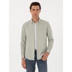 Cacharel Erkek Çağla Regular Fit Pamuk Desenli Gömlek 50300514-VR016 - XL