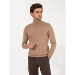 Cacharel Erkek Camel Slim Fit Balıkçı Yaka Basic Triko Kazak 50257269-VR015