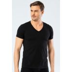 Cacharel Erkek Derin V Yaka Likralı T-shirt 1306/Siyah