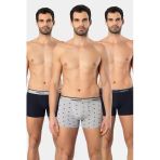 Cacharel Erkek Desenli Likrali Boxer 3'Lü Paket 1339/Lacivert 8